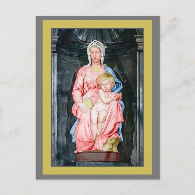 Carte Postale Michel-Ange 1504 Vierge de Bruges Noël (Devant)