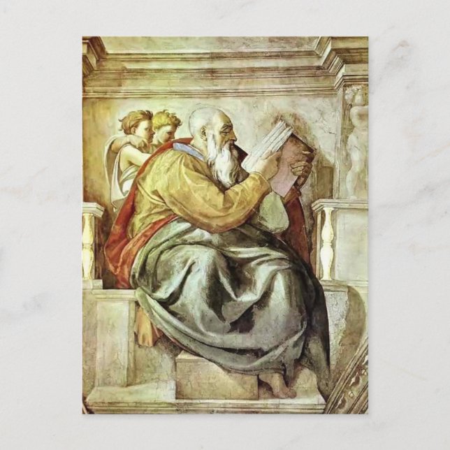 Carte Postale Michel-Ange : Le prophète Zacharie (Devant)