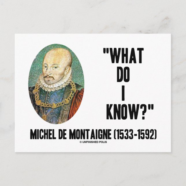 Carte Postale Michel de Montaigne Que sais-je? Devis (Devant)