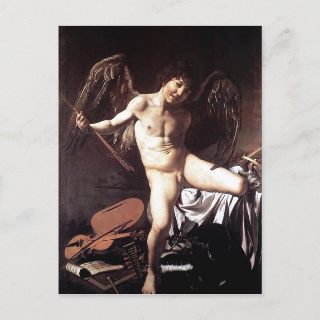 Carte Postale Michelangelo da Caravaggio L'Amour victorieux vers (Devant)