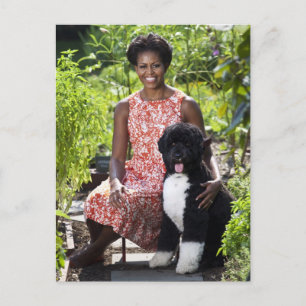 Carte Postale Michele et Bo Obama