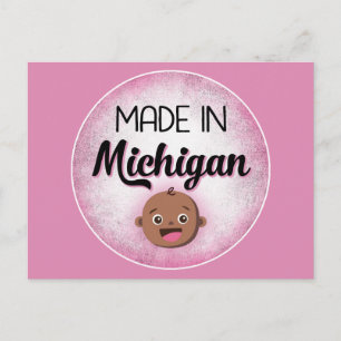 Carte Postale Michigan Baby Funny rose Africain-Noir