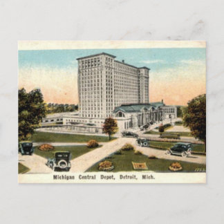 Carte Postale Michigan Central Depot Detroit Michigan Vintage Po
