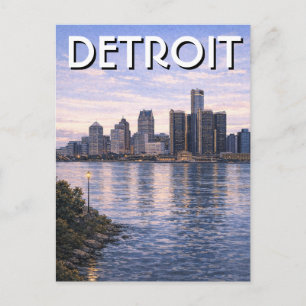 Carte Postale Michigan Détroit Toit Terrestre Voyage
