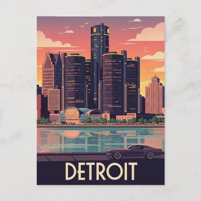 Carte Postale Michigan Detroit Travel (Devant)