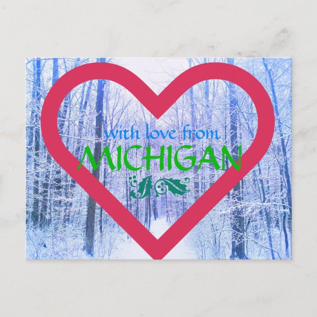 CARTE POSTALE MICHIGAN LOVE HOLIDAY (Devant)