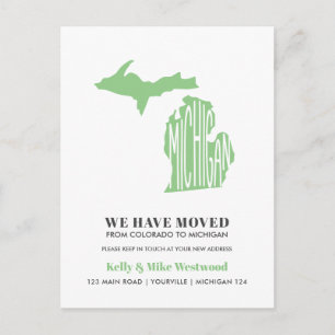Carte Postale MICHIGAN Nous avons déplacé Nouvelle adresse Nouve