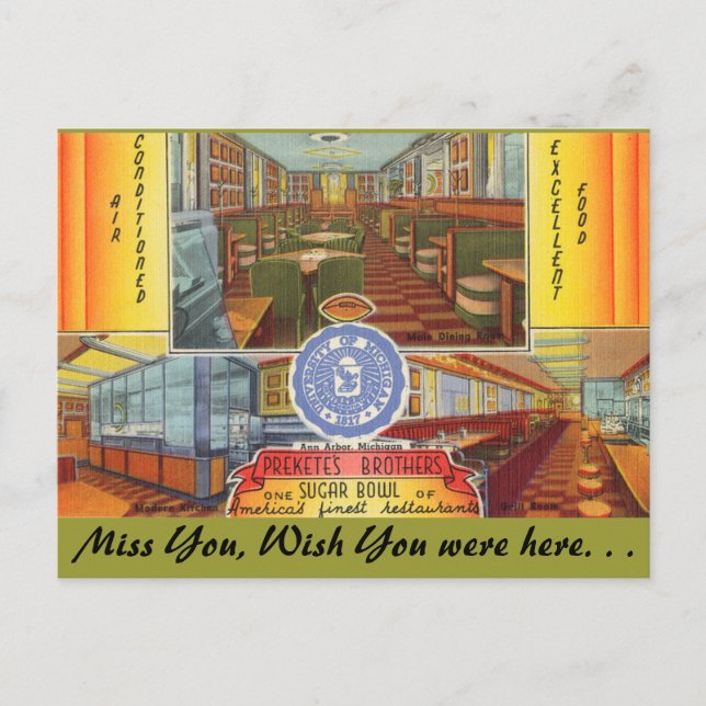 Carte Postale Michigan, Prekete's Bros. Sugar Bowl (Devant)