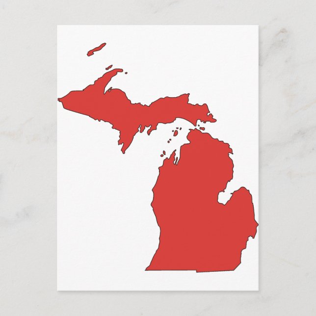 Carte Postale Michigan : un état ROUGE (Devant)
