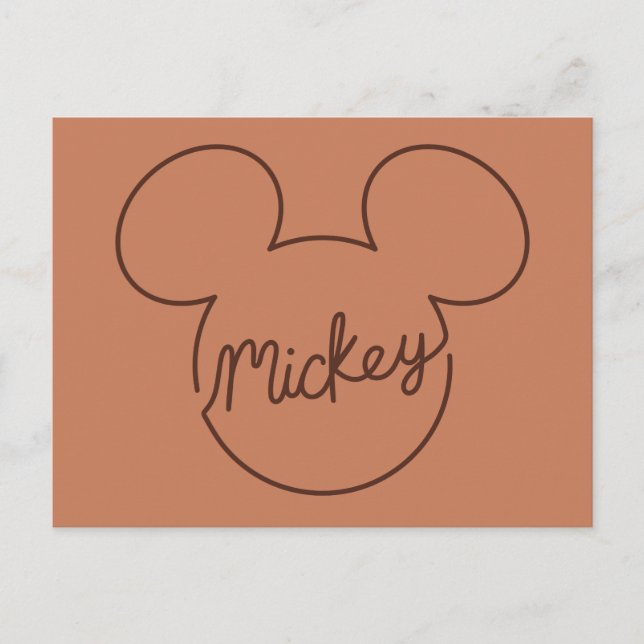 Carte Postale Mickey Continuous Line Icon Name Graphic (Devant)