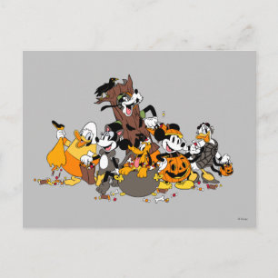 Carte Postale Mickey et amis déguisés pour Halloween
