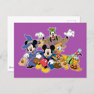 Carte Postale Mickey et amis d'Halloween