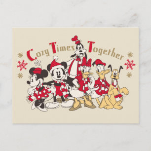 Carte Postale Mickey et amis vintages Cosy Times Together