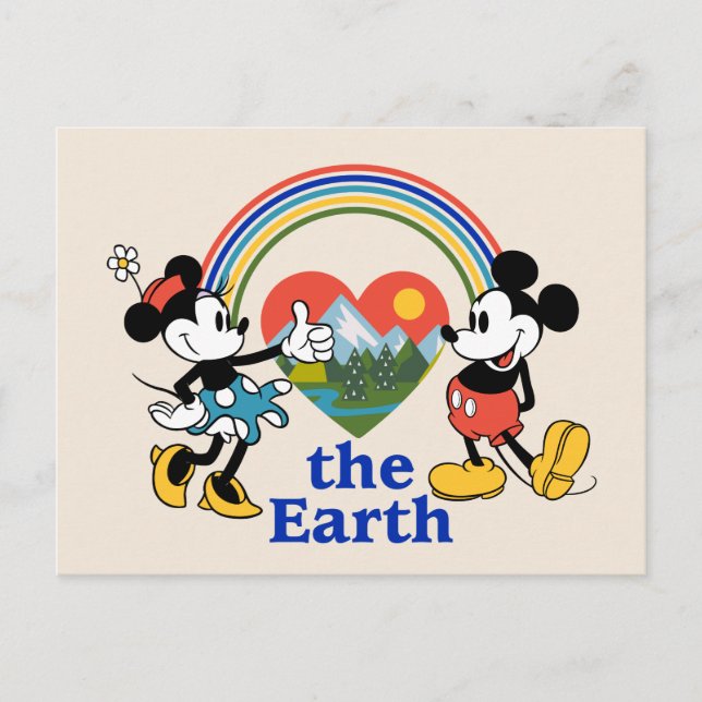 Carte Postale Mickey et Minnie | Aimer la Terre (Devant)