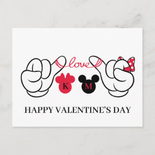 Carte Postale Mickey et Minnie Hands Love