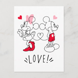 Carte Postale Mickey et Minnie   Saint Valentin Amour