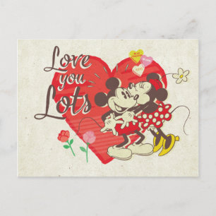 Carte Postale Mickey et Minnie vintages   Love You Lots
