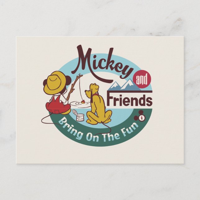 Carte Postale Mickey et ses amis | Amusez-vous bien (Devant)
