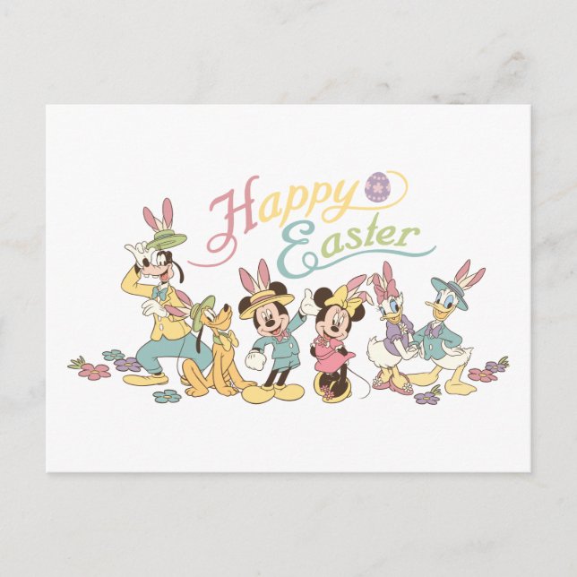 Carte Postale Mickey et ses amis | Bonne Pâques (Devant)