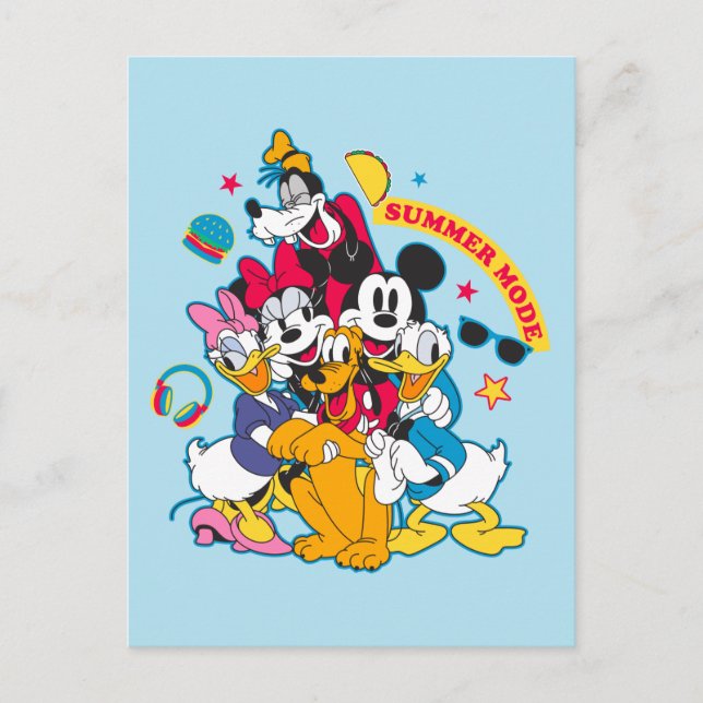 Carte Postale Mickey & Friends | Amusement mode été (Devant)