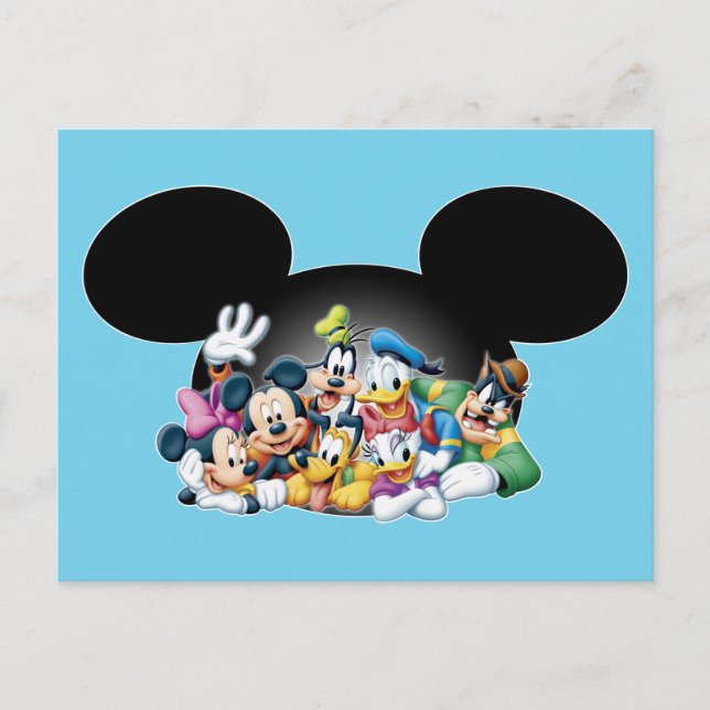 Carte Postale Mickey & Friends | Groupe dans Mickey Ears (Devant)