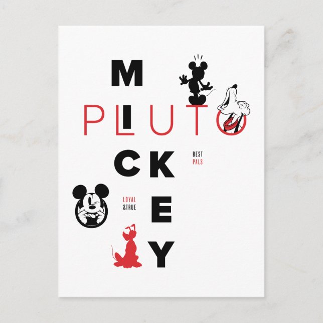 Carte Postale Mickey & Friends | Mickey & Pluto Best Pals (Devant)
