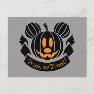 Carte Postale Mickey Jack-o'-Lantern Tricoter ou traiter