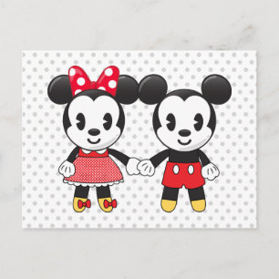 Carte Postale Mickey & Minnie Holding Mains Emoji