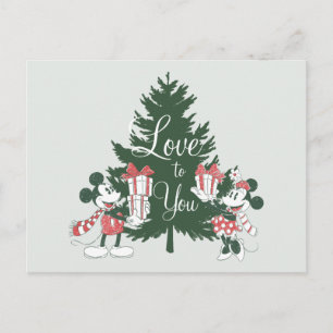 Carte Postale Mickey & Minnie   L'amour de Noël pour vous