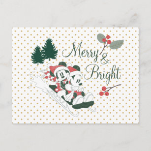 Carte Postale Mickey & Minnie   Merry & Bright