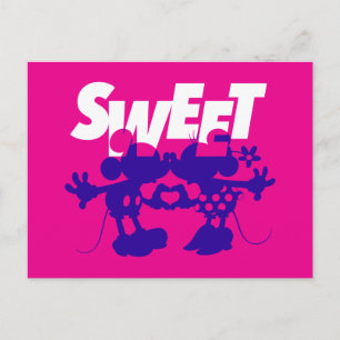 Carte Postale Mickey & Minnie Mouse Douce ! Saint-Valentin