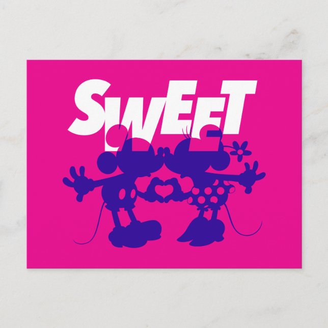 Carte Postale Mickey & Minnie Mouse| Douce ! Saint-Valentin (Devant)