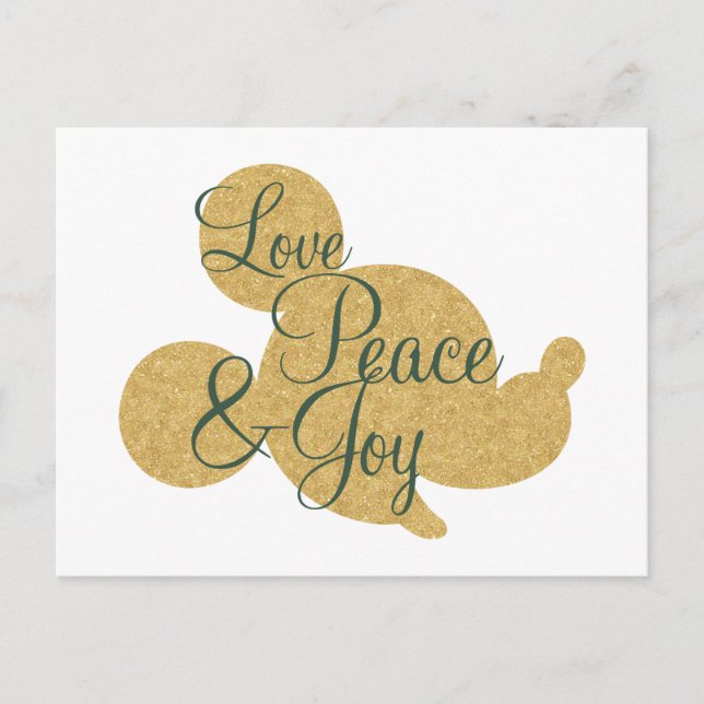 Carte Postale Mickey Mouse | Christmas Love, Peace & Joy (Devant)
