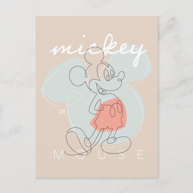 Carte Postale Mickey Mouse Continuous Line Graphic (Devant)