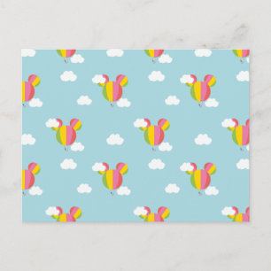 Carte Postale Mickey Mouse Hot Air Balloon Motif