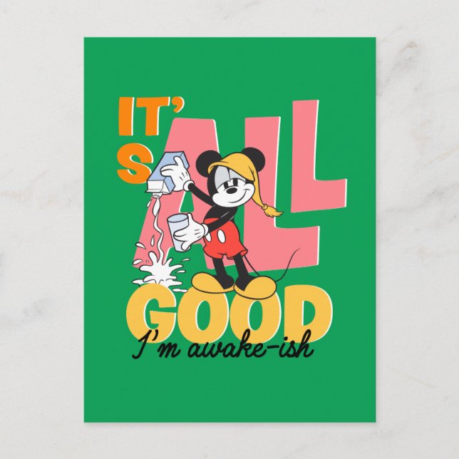 Carte Postale Mickey Mouse I'm Awake-ish (Devant)