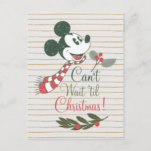 Carte Postale Mickey Mouse   Je ne peux pas attendre avant Noël!