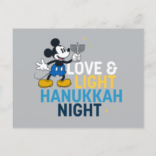 Carte Postale Mickey Mouse Love & Light Nuit de Hanoukka
