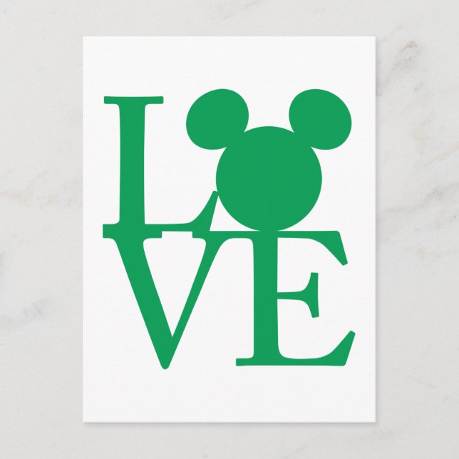 Carte Postale Mickey Mouse LOVE | Saint Patrick's Day (Devant)