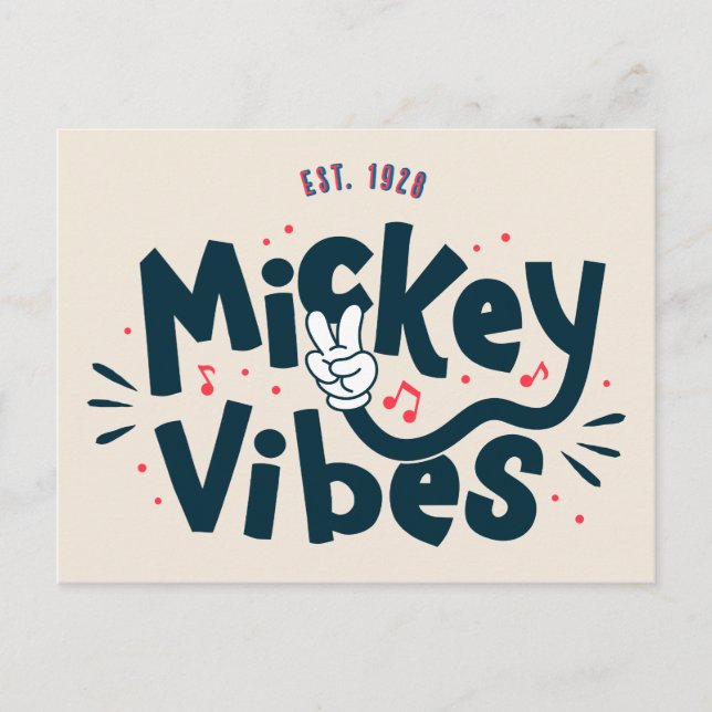 Carte Postale Mickey Mouse | Mickey Vibes Établ. 1928 (Devant)