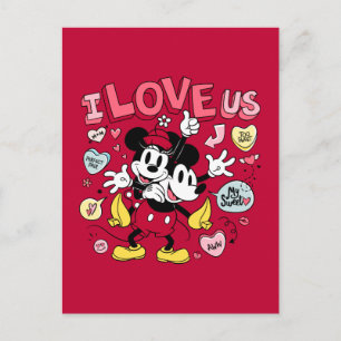 Carte Postale Mickey Mouse & Minnie Mouse Je nous aime