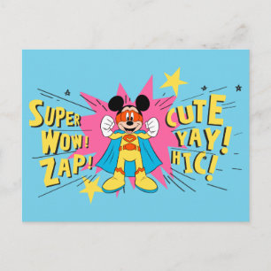 Carte Postale Mickey Mouse   Super Hero Cute