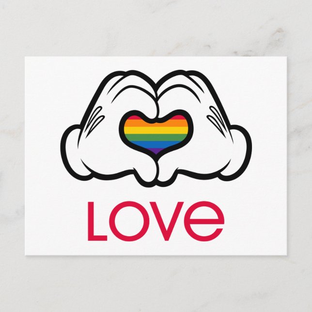 Carte Postale Mickey Rainbow Love (Devant)