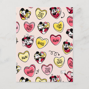Carte Postale Mickey Souris & Amis   Valentine Heart Candy