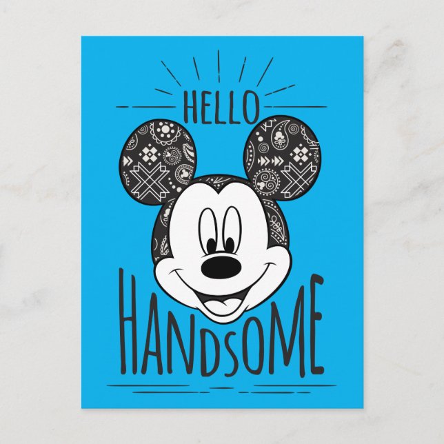 Carte Postale Mickey Souris - Hello Handsome (Devant)