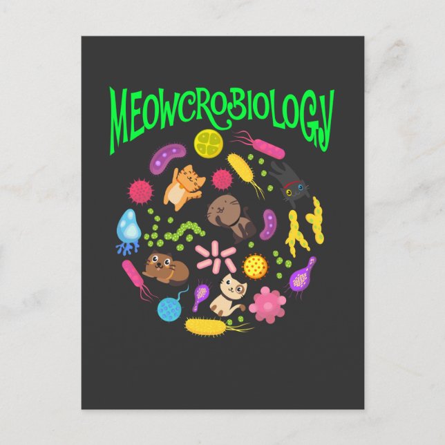 Carte Postale Microbiologie Amoureux des chats scientifique Cute (Devant)