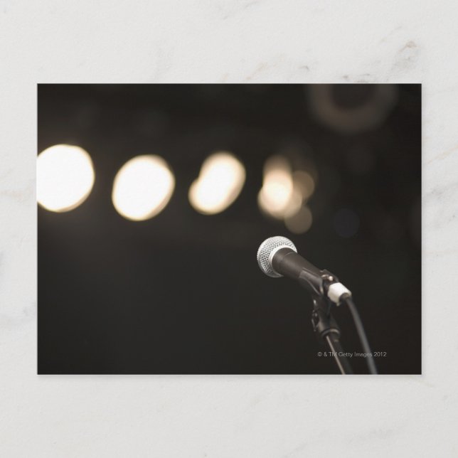 Carte Postale Microphone et projecteurs (Devant)