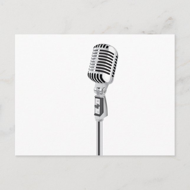 Carte Postale microphone vintage (Devant)