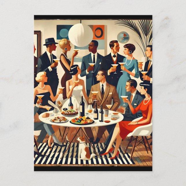 Carte Postale Mid Century Modern The Martini Intellectuals  (Devant)