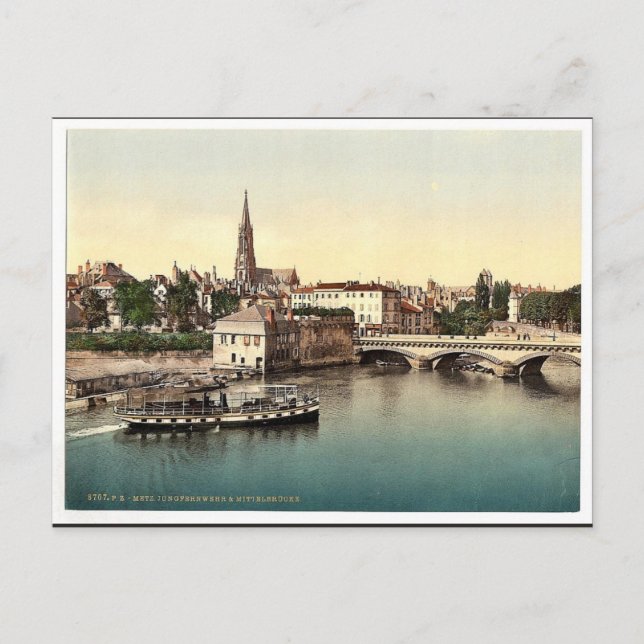 Carte Postale Middle Bridge, Metz, Alsace Lorraine, Allemagne (Devant)